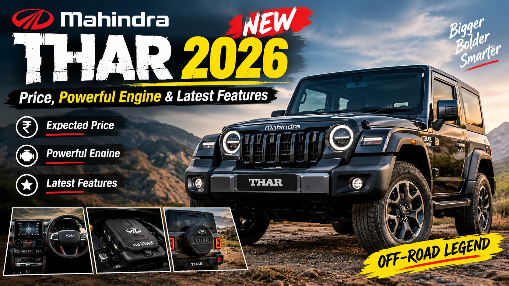 New Mahindra Thar 2026 Price, Powerful Engine & Latest Features
